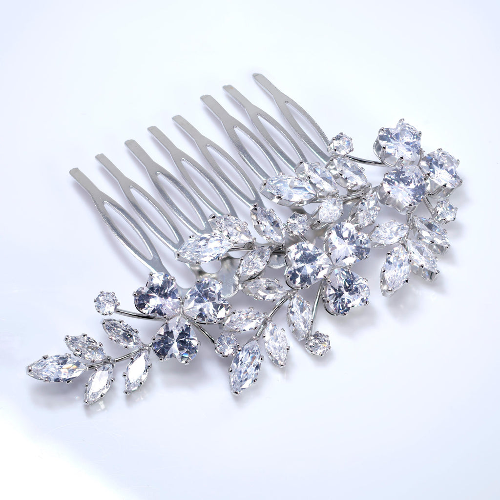 Cubic Zirconia, Diamond Dreamcatcher Petals Bridal Hair Comb, Bridal Hair Piece, Bridal Hair Accessories, Wedding Hair Accessory.