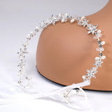 Dainty Pearl Whisper Garland Headband, Bridal Hair Vine, Delicate Headband, Hair accessories.