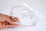 Dainty Pearl Whisper Garland Headband, Bridal Hair Vine, Delicate Headband, Hair accessories.