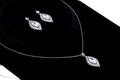 Cubic Zirconia Twilight In Your Eyes Dainty Teardrop Necklace And Earrings Set , Bridal Jewelry, Statement Earrings Cz, Necklace Set