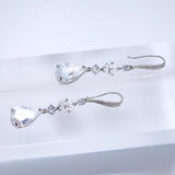 Cubic Zirconia Dewdrops Before Dawn Diamond Earrings, Long Bridal Jewelry, Bridal Earrings, Crystal Bridal Earrings, Statement Earrings Cz