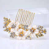 Gilded Petals And Silent Vows Bridal Hair Comb, Bridal Hair Piece, Bridal Hair Accessories, Wedding Hair Accessory.