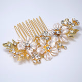 Gilded Petals And Silent Vows Bridal Hair Comb, Bridal Hair Piece, Bridal Hair Accessories, Wedding Hair Accessory.