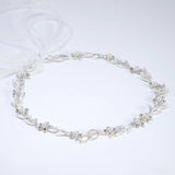 Silver Laurel Whisper Faux Pearl And Crystals Bridal Headband, Bridal Hair Vine, Delicate Headband, Hair accessories.