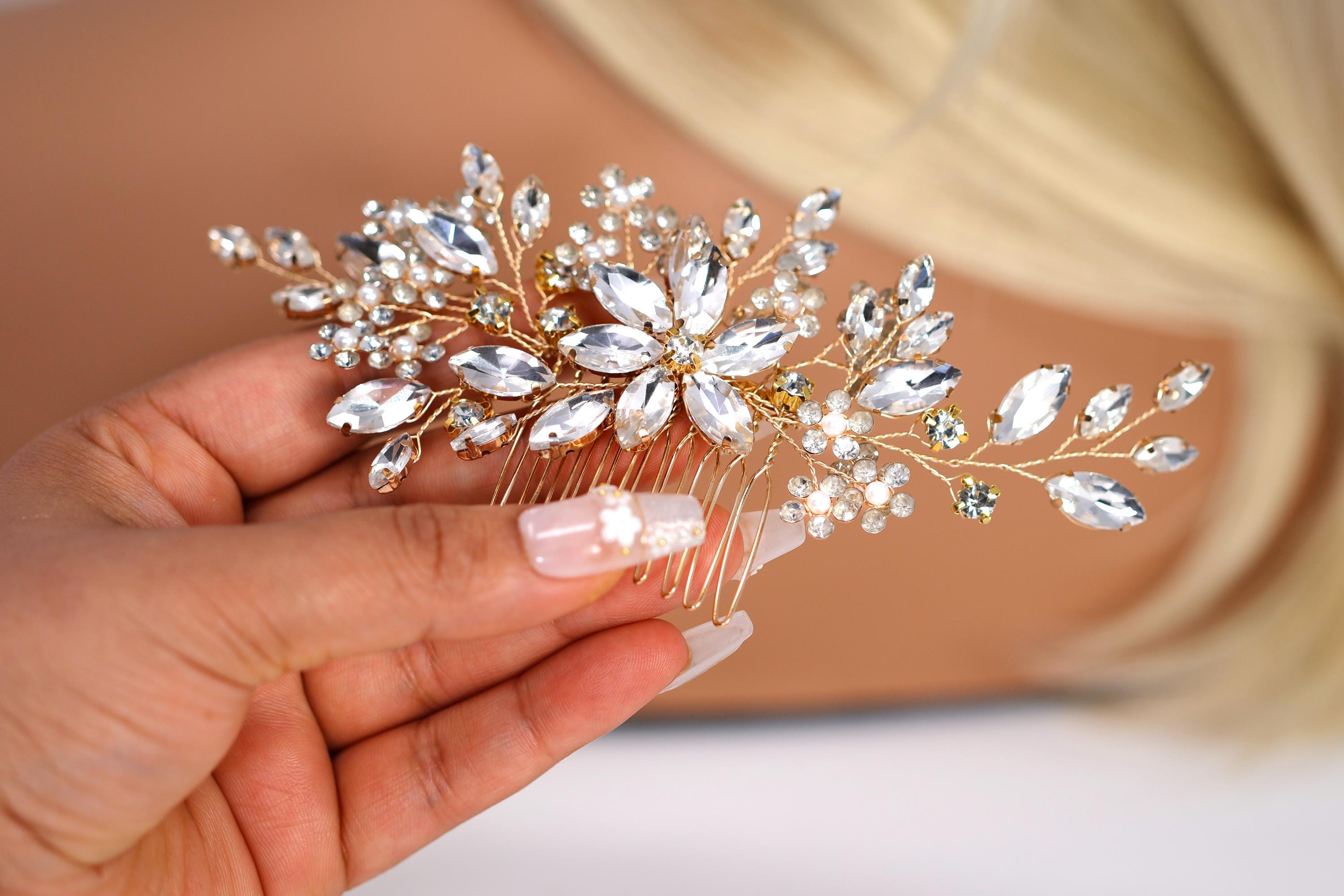 Swarovski Crystal Twilight Bloom Symphony Bridal Hair Comb, Bridal Hair Piece, Bridal Hair Accessories, Wedding Hair Accessory.