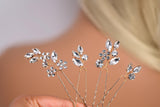Dreamer's Petal Harmony Set of 4 Hair Pins , Swarovski Hair pins Set, Bridal Hair Accessories, Gift For Her