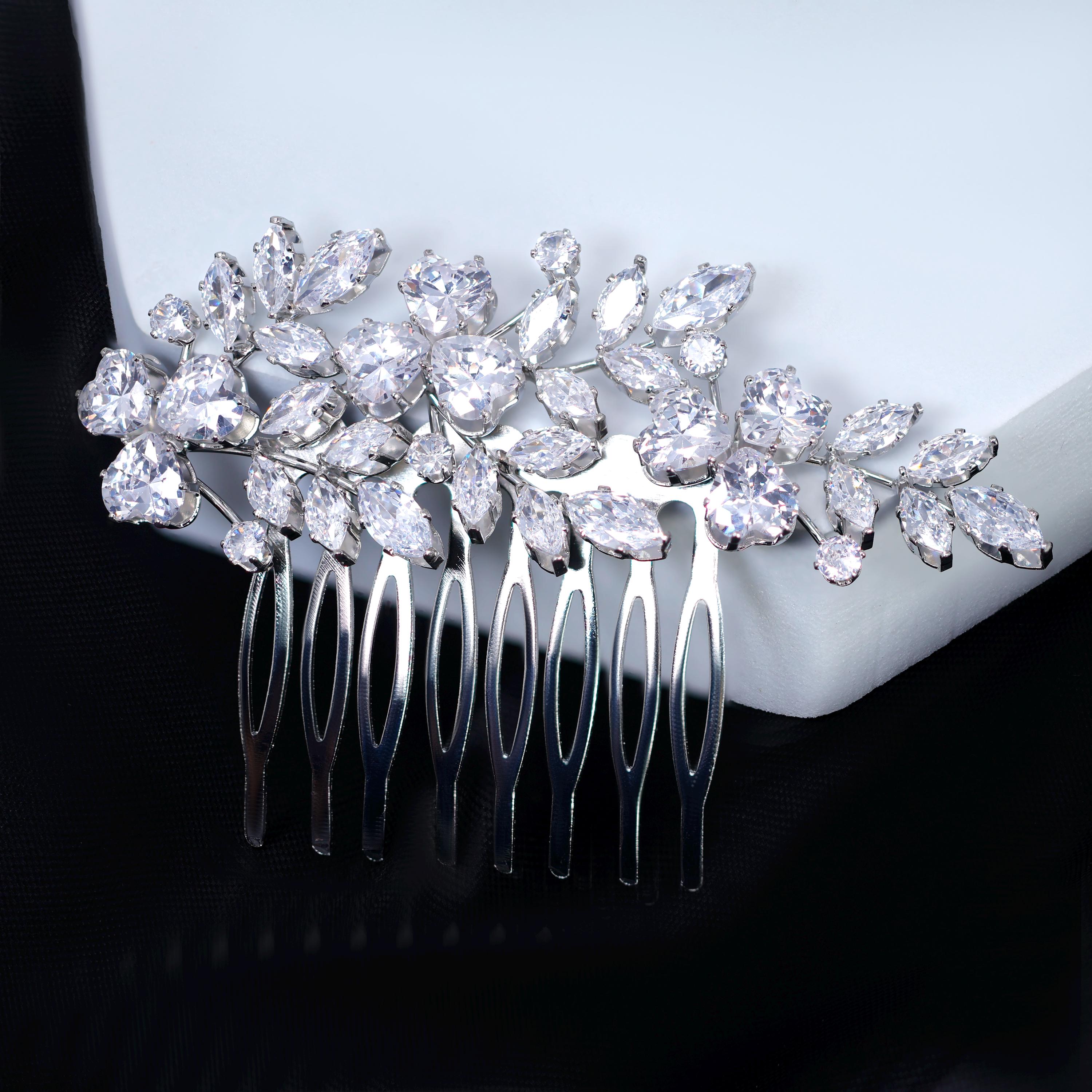 Cubic Zirconia, Diamond Dreamcatcher Petals Bridal Hair Comb, Bridal Hair Piece, Bridal Hair Accessories, Wedding Hair Accessory.