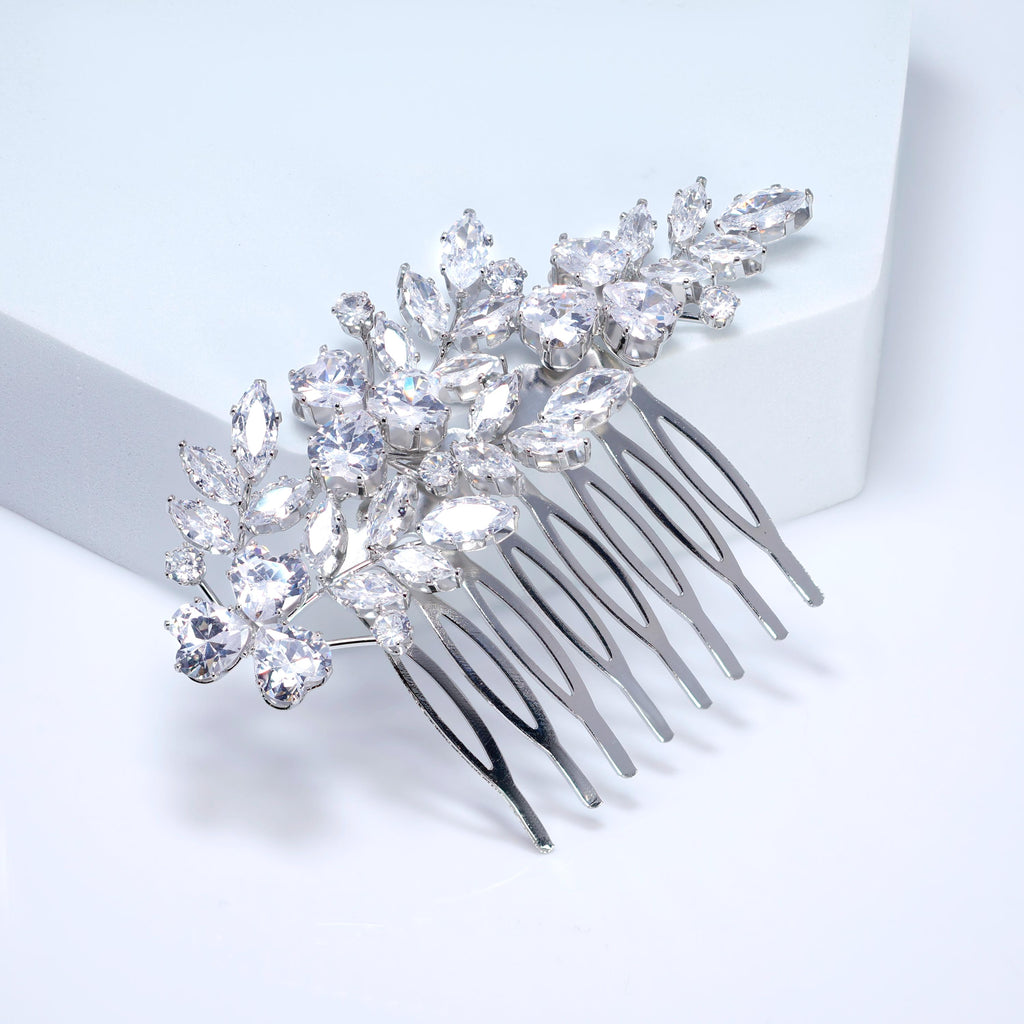 Cubic Zirconia, Diamond Dreamcatcher Petals Bridal Hair Comb, Bridal Hair Piece, Bridal Hair Accessories, Wedding Hair Accessory.