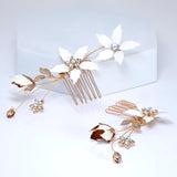 White Flowers Rhinestones And Pearl Bridal Hair Comb, Bridal Hair Piece, Bridal Hair Accessories, Wedding Hair Accessory.