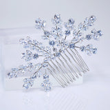 Cubic Zirconia Diamond Veil Of Blossoms Bridal Hair Comb, Bridal Hair Accessories, Wedding Hair Accessory, Bridal Hair Comb.