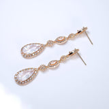 Cubic Zirconia Petals Beneath the Stars Diamond Earrings, Long Bridal Jewelry, Crystal Bridal Earrings, Statement Earrings Cz