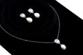 CZ Pearl Drop Necklace Set, Gift For Her, Bridesmaid Gift, Mother Of Bride/Groom Gift, Maid Of Honor Accessories.