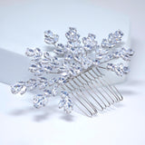 Cubic Zirconia Diamond Veil Of Blossoms Bridal Hair Comb, Bridal Hair Accessories, Wedding Hair Accessory, Bridal Hair Comb.