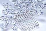 Cubic Zirconia Diamond Veil Of Blossoms Bridal Hair Comb, Bridal Hair Accessories, Wedding Hair Accessory, Bridal Hair Comb.