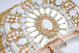 White Gold Floral Wedding Bag, Statement Bag, Evening Wedding Clutch, Bridal Clutch, Bridal Cross body bag.
