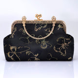 Shimmering Gold Butterflies In The Sky Bridal Wedding Bag, Statement Evening Wedding Clutch, Cross Body Bag