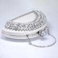 Half Moon Rhinestones Wedding Bag, Statement Bag, Evening Clutch, Wedding Clutch, Bridal Clutch, Bridal Cross body bag.