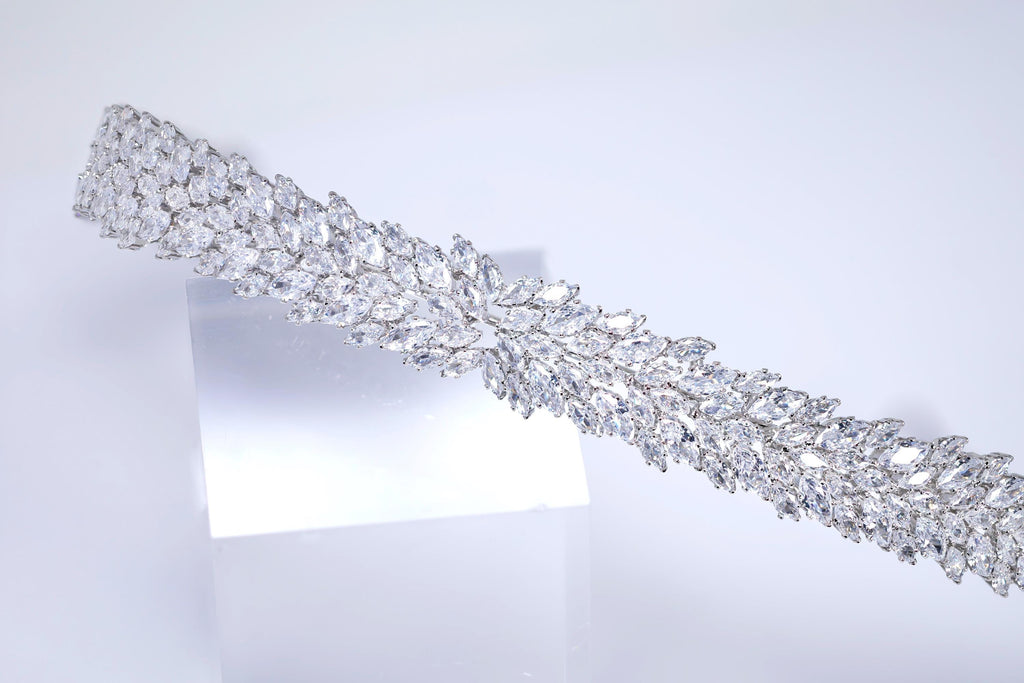 CZ Elysian Vine Bridal Headband , Hair Vine Headband, Bridal Hair Vine, Delicate Headband, Hair accessories.