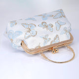 Shimmering Gold Butterflies In The Sky Bridal Wedding Bag, Statement Evening Wedding Clutch, Cross Body Bag