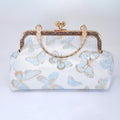 Shimmering Gold Butterflies In The Sky Bridal Wedding Bag, Statement Evening Wedding Clutch, Cross Body Bag