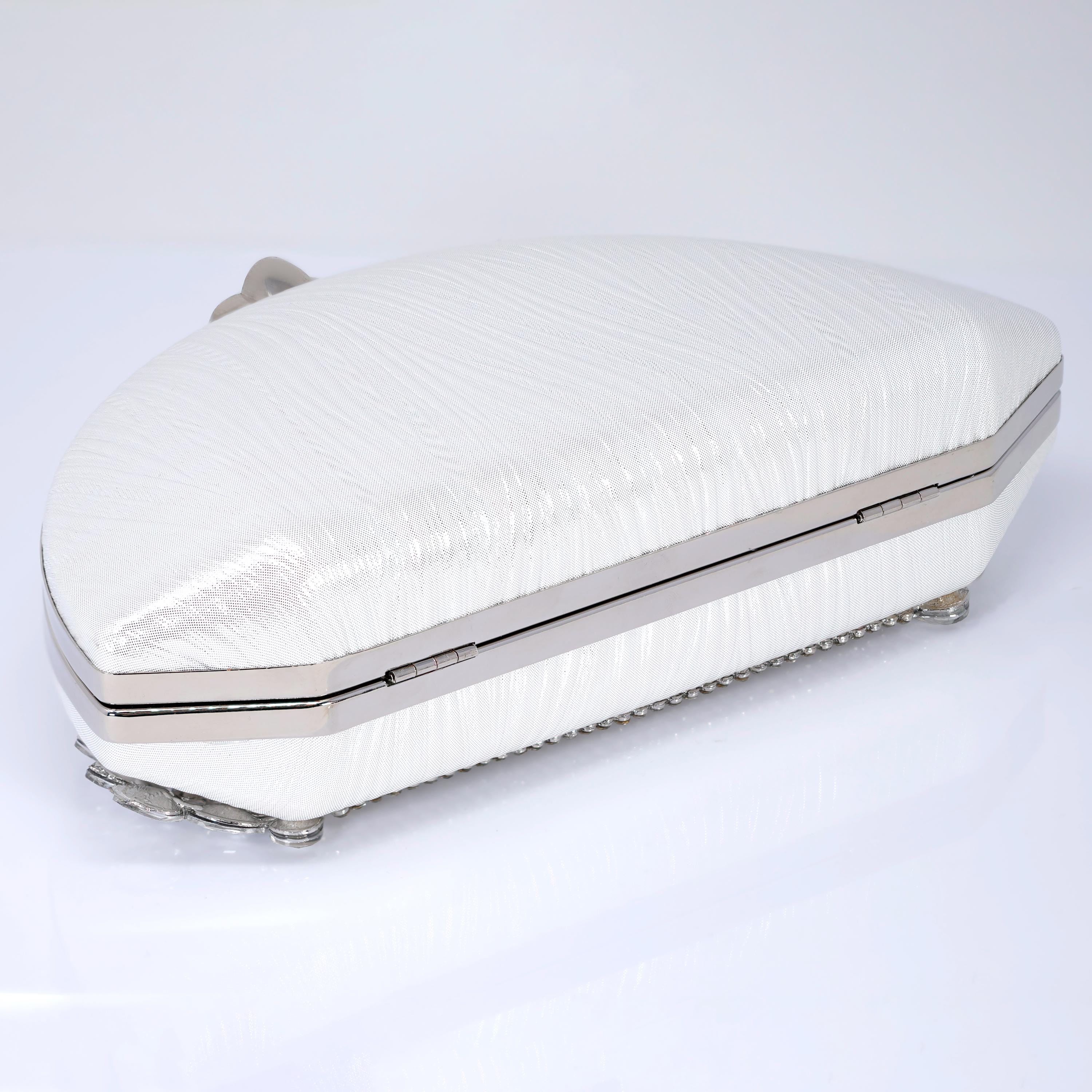 Half Moon Rhinestones Wedding Bag, Statement Bag, Evening Clutch, Wedding Clutch, Bridal Clutch, Bridal Cross body bag.