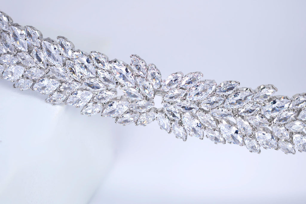CZ Elysian Vine Bridal Headband , Hair Vine Headband, Bridal Hair Vine, Delicate Headband, Hair accessories.