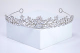 CZ Celeste Flower Leaf Crystal Tiara , bridal Crown Tiara, Floral Leaves crystal wedding tiara, Crystal Bride, Wedding Crown