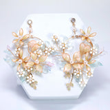Mesmerizing Fairy Land Earrings : Faux Pearl And Acrylic Floral Bridal Jewelry