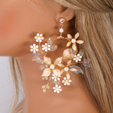 Mesmerizing Fairy Land Earrings : Faux Pearl And Acrylic Floral Bridal Jewelry