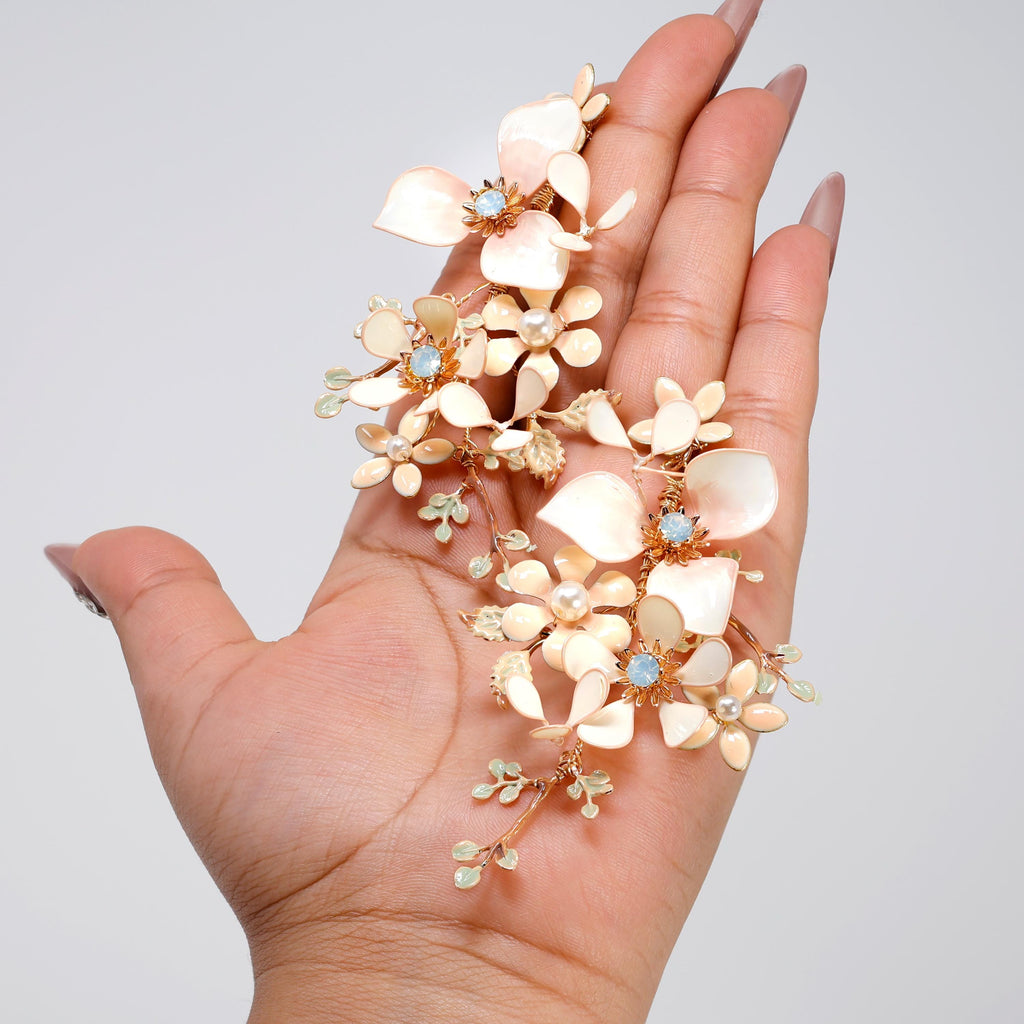 Mesmerizing Fairy Floral Dream Earrings : Faux Pearl And Acrylic Floral Bridal Jewelry