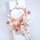 Blush Sonata Necklace and Earrings : Opal, Faux Pearl And Acrylic Floral Bridal Jewelry