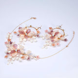 Blush Sonata Necklace and Earrings : Opal, Faux Pearl And Acrylic Floral Bridal Jewelry