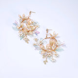 Mesmerizing Fairy Land Earrings : Faux Pearl And Acrylic Floral Bridal Jewelry