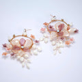 Blush Sonata Necklace and Earrings : Opal, Faux Pearl And Acrylic Floral Bridal Jewelry