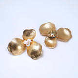 Golden Dreams With Pearl Dust: Earring, Comb And Hair Pins (Set of 6) Wedding Hair Accessory