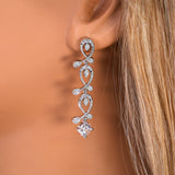 CZ Echoes of Henna Diamond/Crystal Necklace and Earring Set , Bridal Necklace Set, Bridal Jewelry, Statement Necklace