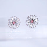 CZ Blushing Flower Statement Pendant Diamond/Crystal Necklace Set, Bridal Ring, Bridal Earrings, Statement Necklace