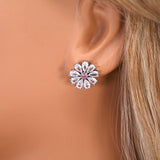 CZ Blushing Flower Statement Pendant Diamond/Crystal Necklace Set, Bridal Ring, Bridal Earrings, Statement Necklace