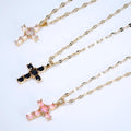CZ Cross Of faith Pendant Necklace , Statement Necklace