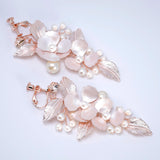 Swarovski Flower Petals Crystal, Rhinestone Earrings, Long Bridal Jewelry Bridal Earrings Crystal Bridal Earrings Statement Earrings Cz