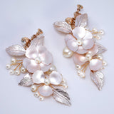 Swarovski Flower Petals Crystal, Rhinestone Earrings, Long Bridal Jewelry Bridal Earrings Crystal Bridal Earrings Statement Earrings Cz