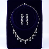 CZ Echoes of Henna Diamond/Crystal Necklace and Earring Set , Bridal Necklace Set, Bridal Jewelry, Statement Necklace