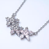 Dainty Smile In Flowers Dainty Necklace , Long Bridal Jewelry, Bridal Earrings And Necklace, Statement Earrings Cz Necklace Set.