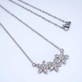 Dainty Smile In Flowers Dainty Necklace , Long Bridal Jewelry, Bridal Earrings And Necklace, Statement Earrings Cz Necklace Set.