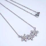 Dainty Smile In Flowers Dainty Necklace , Long Bridal Jewelry, Bridal Earrings And Necklace, Statement Earrings Cz Necklace Set.