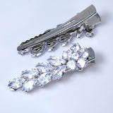 Set Of 2 Floral Leaves In Bridal Hair Clip, Bridesmaid Gift, Wedding Hair Accessory.