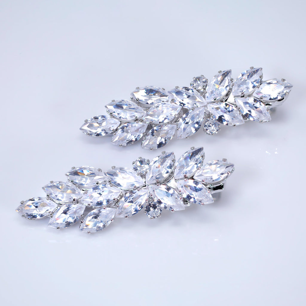 Set Of 2 Luxe Leaves Bridal Hair Clip, Bridesmaid Gift, Wedding Hair Accessory.