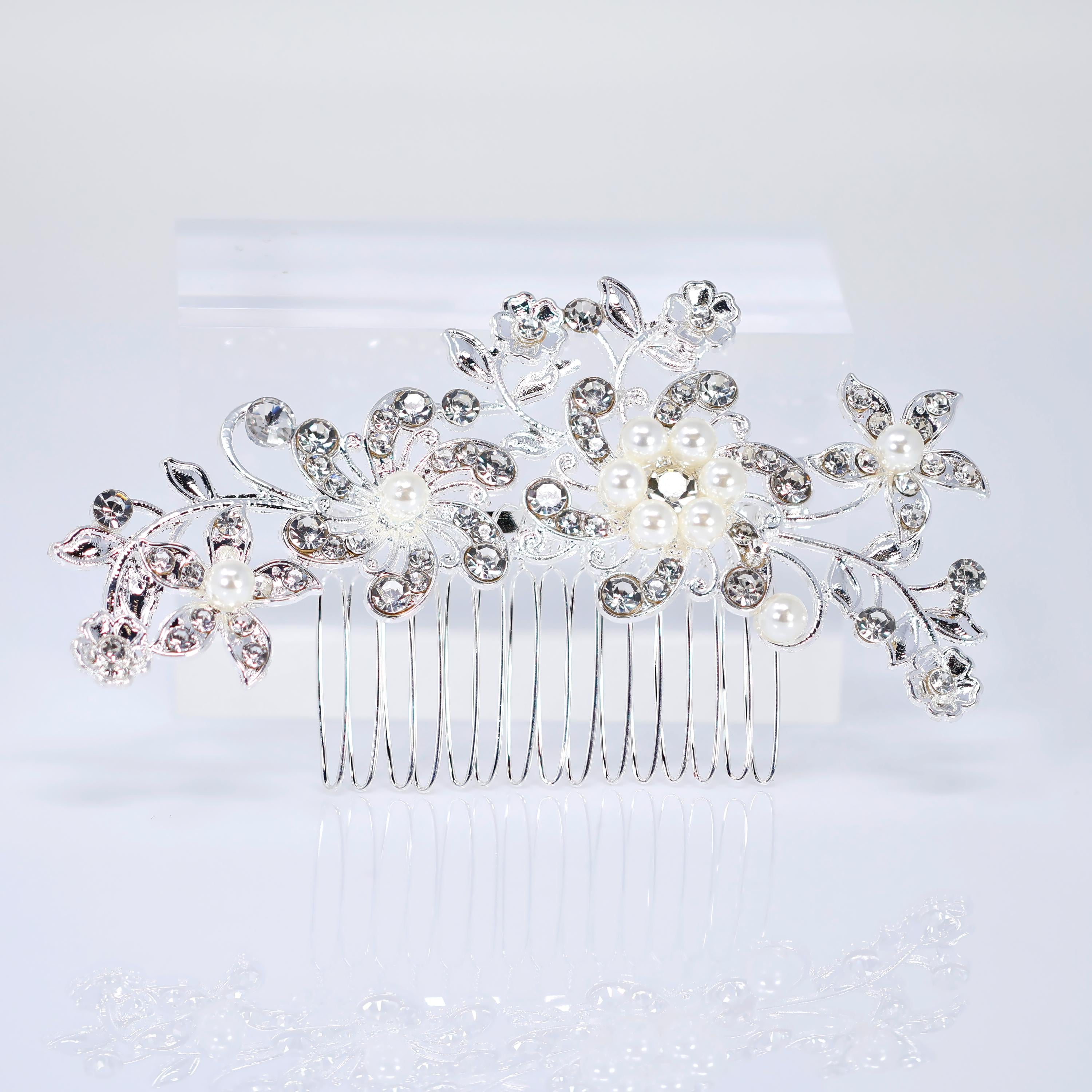 Rhinestone Bridal Hair Comb: Pearl And Floral Dream Hair Comb, Gift For Her