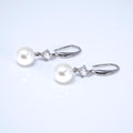 Pearl Promise Drop Bridal Earrings, Crystal Bridal Earrings, Statement Earrings Cz