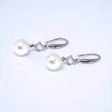 Pearl Promise Drop Bridal Earrings, Crystal Bridal Earrings, Statement Earrings Cz